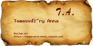 Temesváry Anna névjegykártya